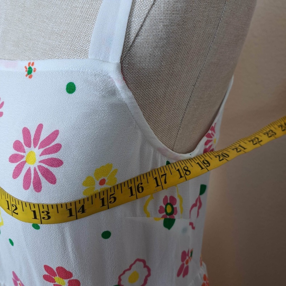 Mister Zimi Sophie Floral Print Midi Summer Dress White Meadow Size 10 Easter - Picture 4 of 10